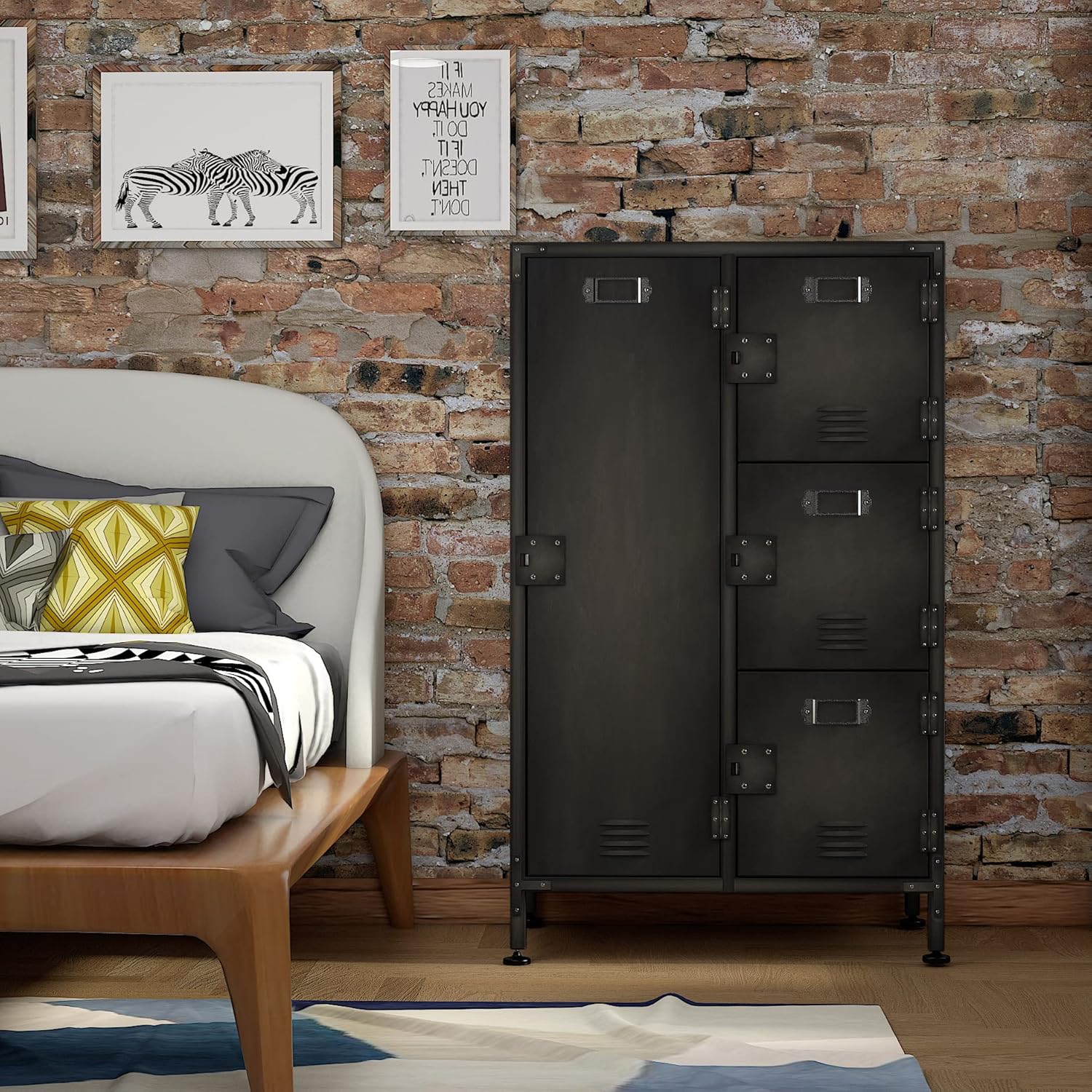 55" Steel 4 Door Locker Storage Cabinet Z836