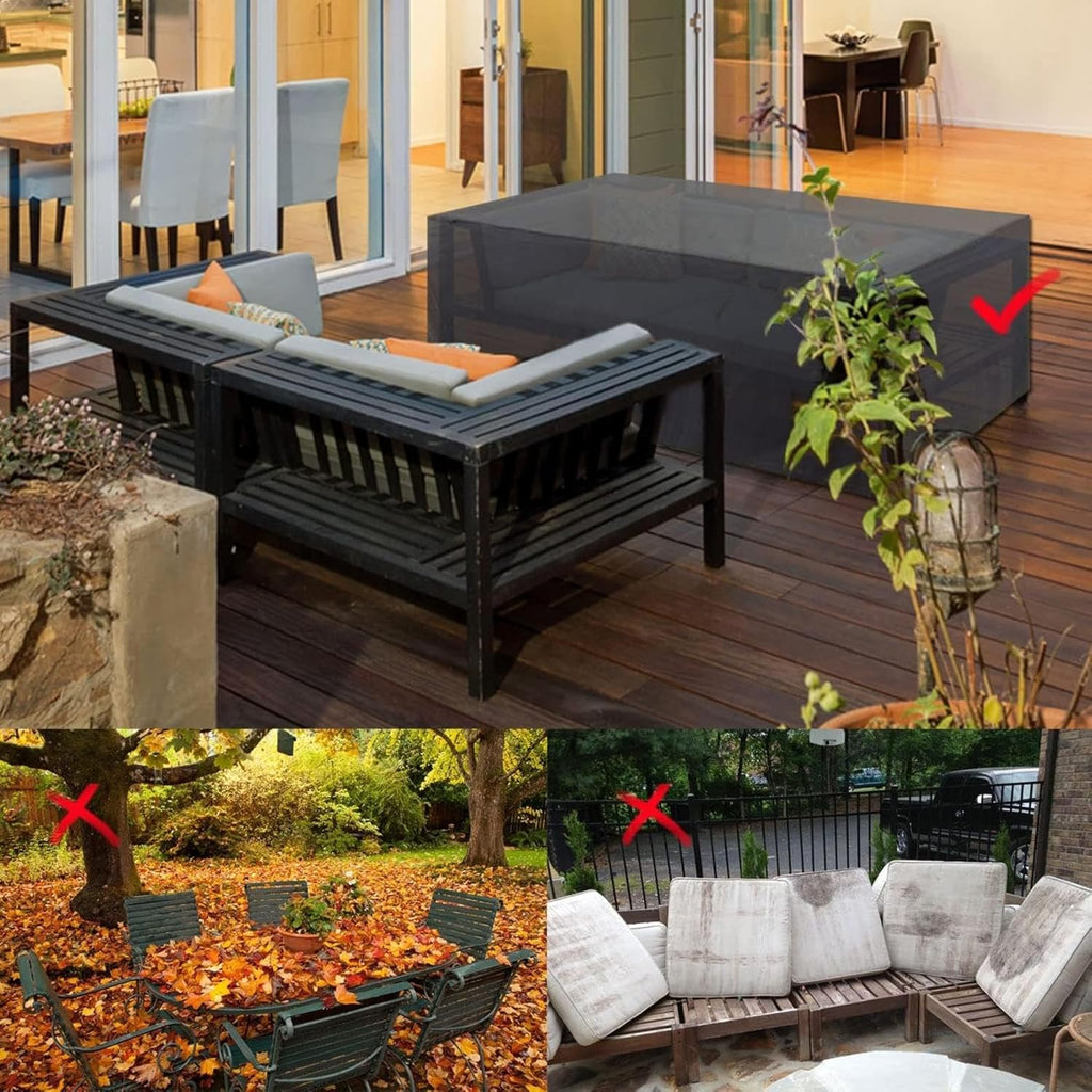 Heavy Duty 600D Waterproof Outdoor Sectional Sofa Cover M3330