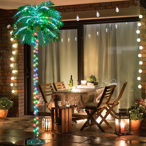 6FT 400 LED Lighted Palm Tree with Coconuts Artificial Palm Tree K510302