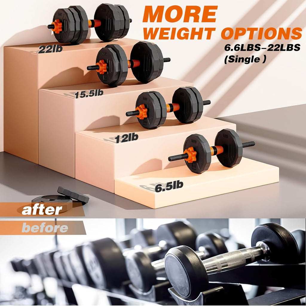 44LB 4 in 1 Adjustable Weight Dumbbell Set Y276