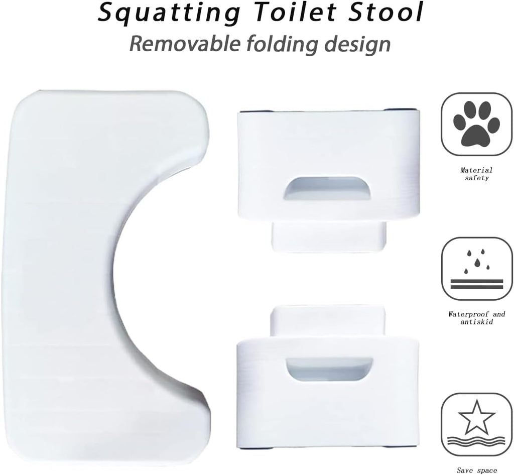 White Removable Multifunctional Squat Toilet Stool M91024