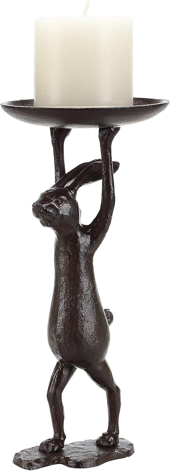 Cast Iron Rabbit Candleholder X2948