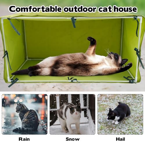 Large Size Outdoor Cat House 30"x16"x16" Cat Feeding Station Cat Outdoor Shelter Z7205
