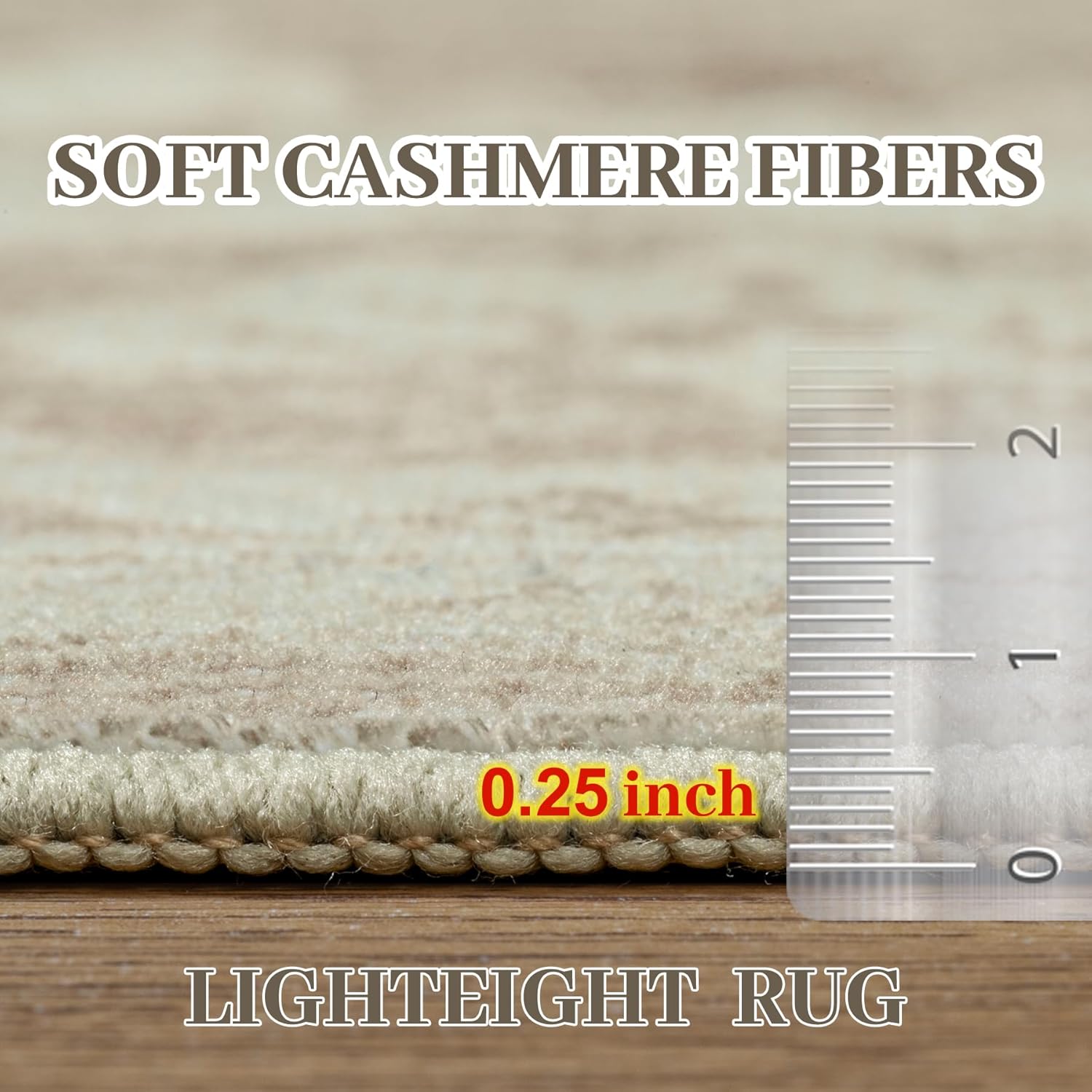 Beige 9x12 Washable Non Slip Low Pile Area Rug Z40991