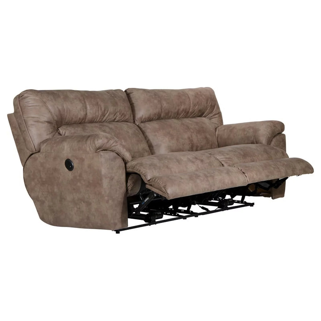 Brown Polyester Power Reclining Sofa J513