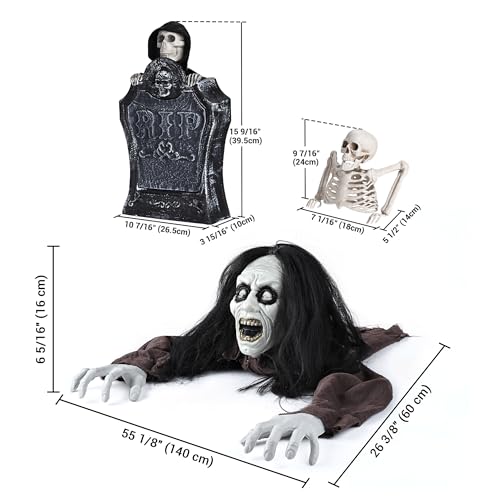 Zombie Groundbreaker with Scary Sound & LED Flashing Eyes Outdoor Decoration A11215