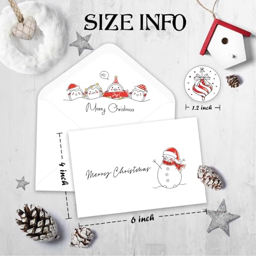 Pack of 24 Merry Christmas Cards with Envelopes, 4" x 6" C36451