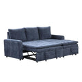 Grey 3 Seat Polyester Modular Sofa with Storage Chaise and Pullout Bed N546