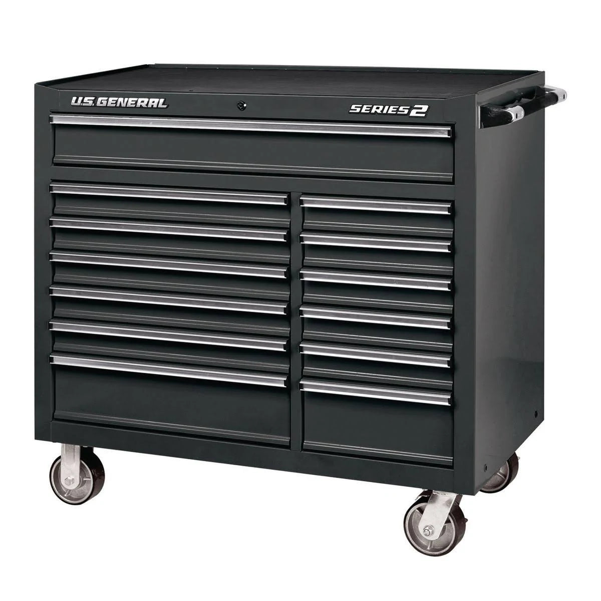44 in. x 22 in. Double Bank Roller Cabinet Black O3855