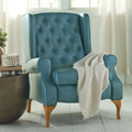 Queen Anne Style Tufted Wingback Recliner Chair T978297