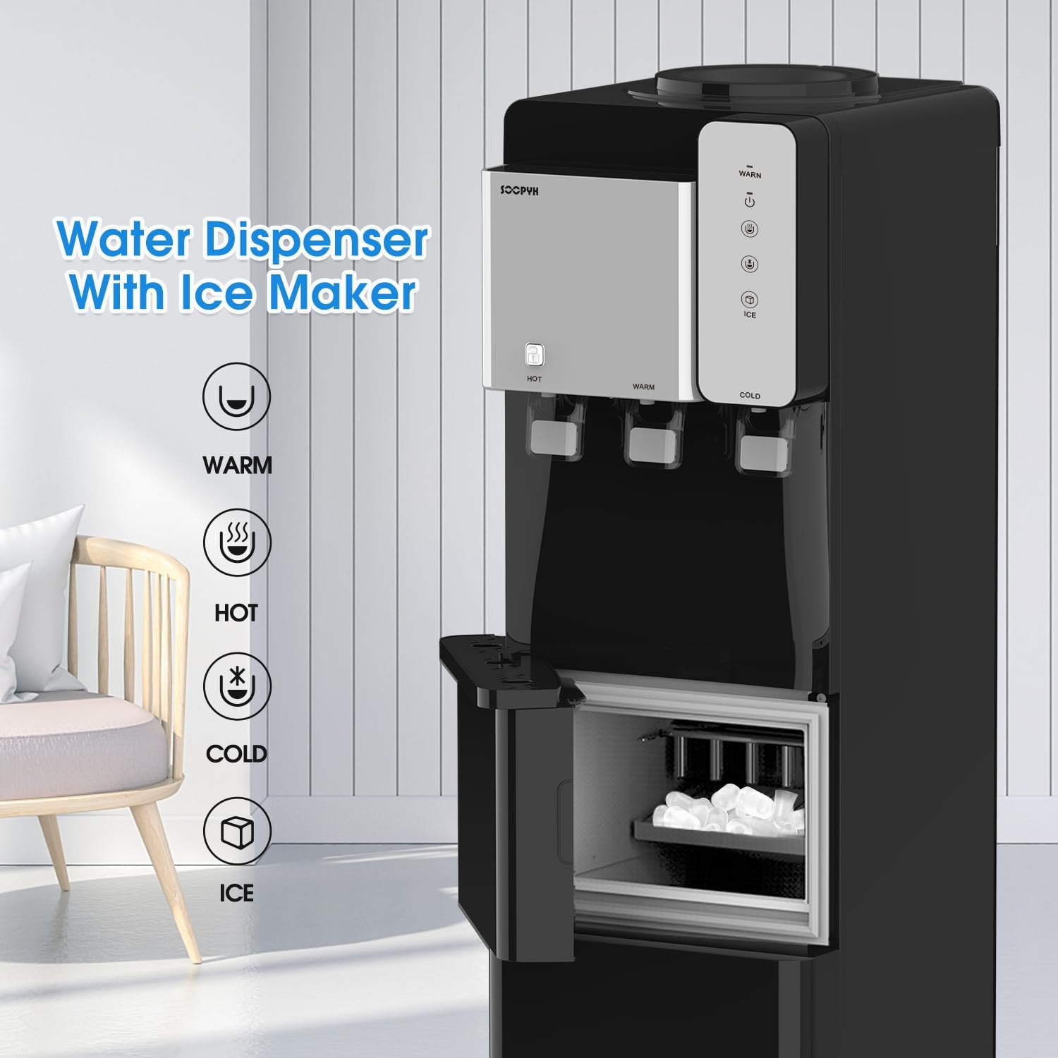Water Cooler Dispenser with Ice Maker 5 Gallon Top Load N53647