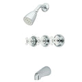 Oil Rubbed Bronze Tub and Shower Faucet with 3-Porcelain Cross Handle H172730