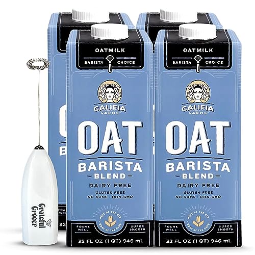 Oat Milk Barista Edition Bundle 32oz Bottles and Milk Frother Handheld W296