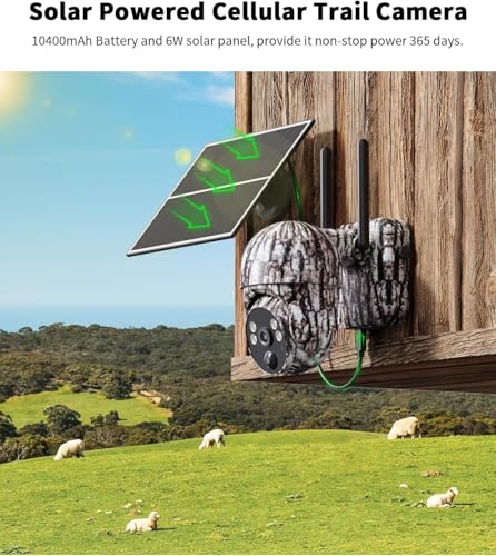 Cellular Trail Camera 4G LTE with Solar Panel, 2K Color Night Vision, IP65 G17268