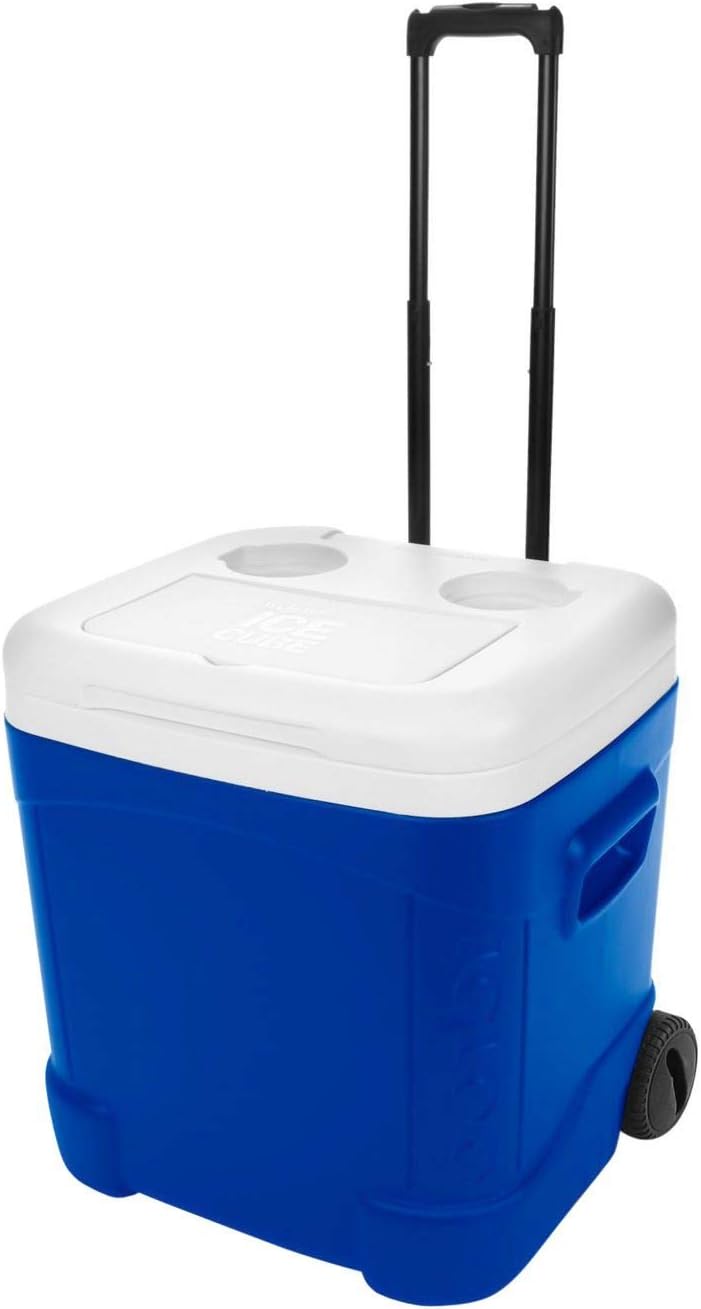White/Blue 60 Qt Wheeled Cooler I75428