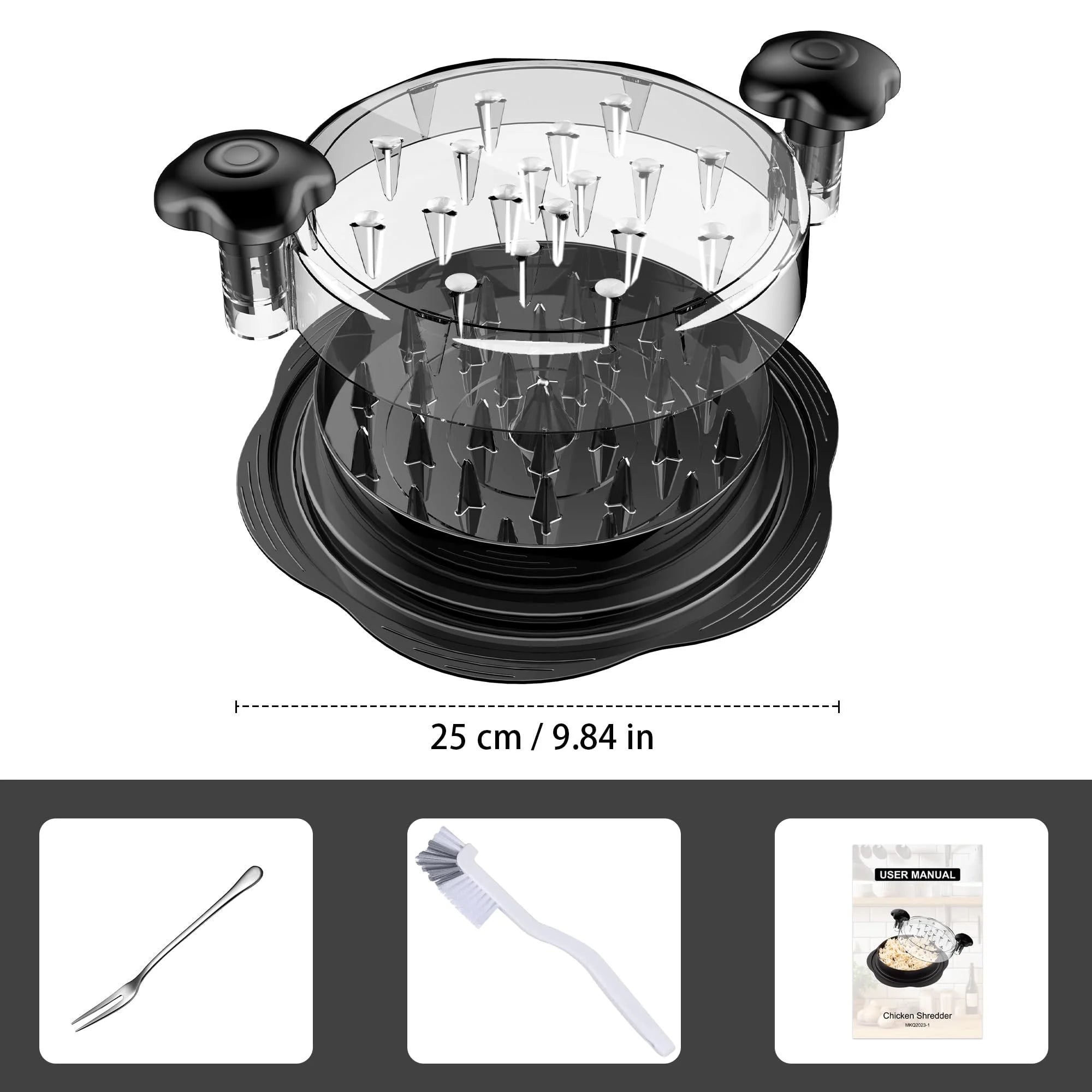 Large Chicken Breast Shredder Tool with Brush and Fork G15473