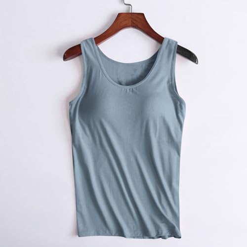Womens Tank Tops with Built in Bras Padded Solid Stretch Cami B82089