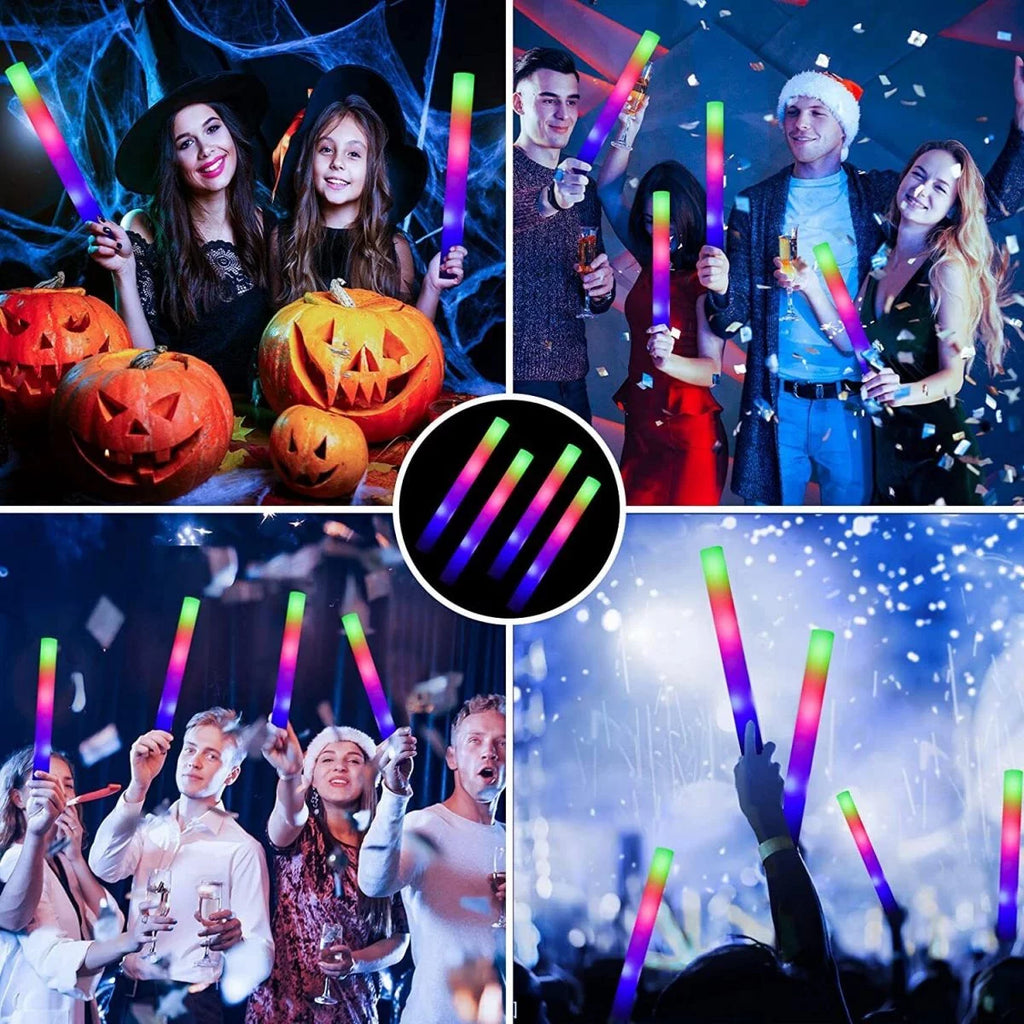 100 PCS LED Light up Foam Sticks 18 inch Glow Stick Z5825