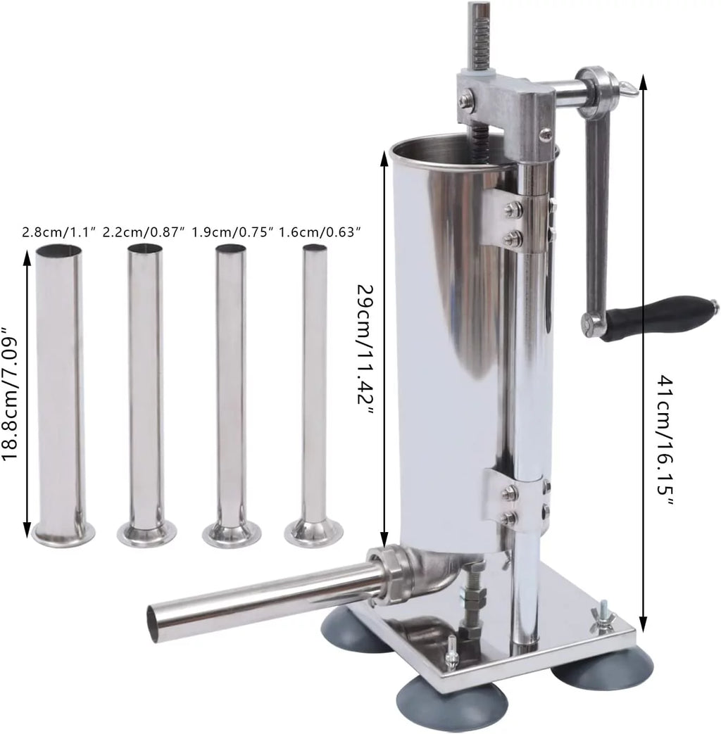 3L Stainless Steel Sausage Stuffer with 8 Tubes P605673