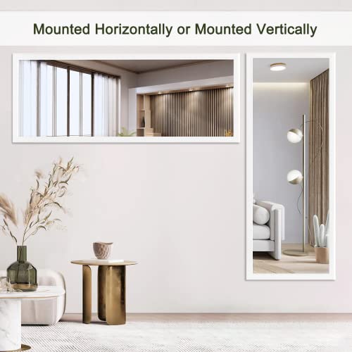 White Over-The-Door Full Length Mirror, 43x16 S4327