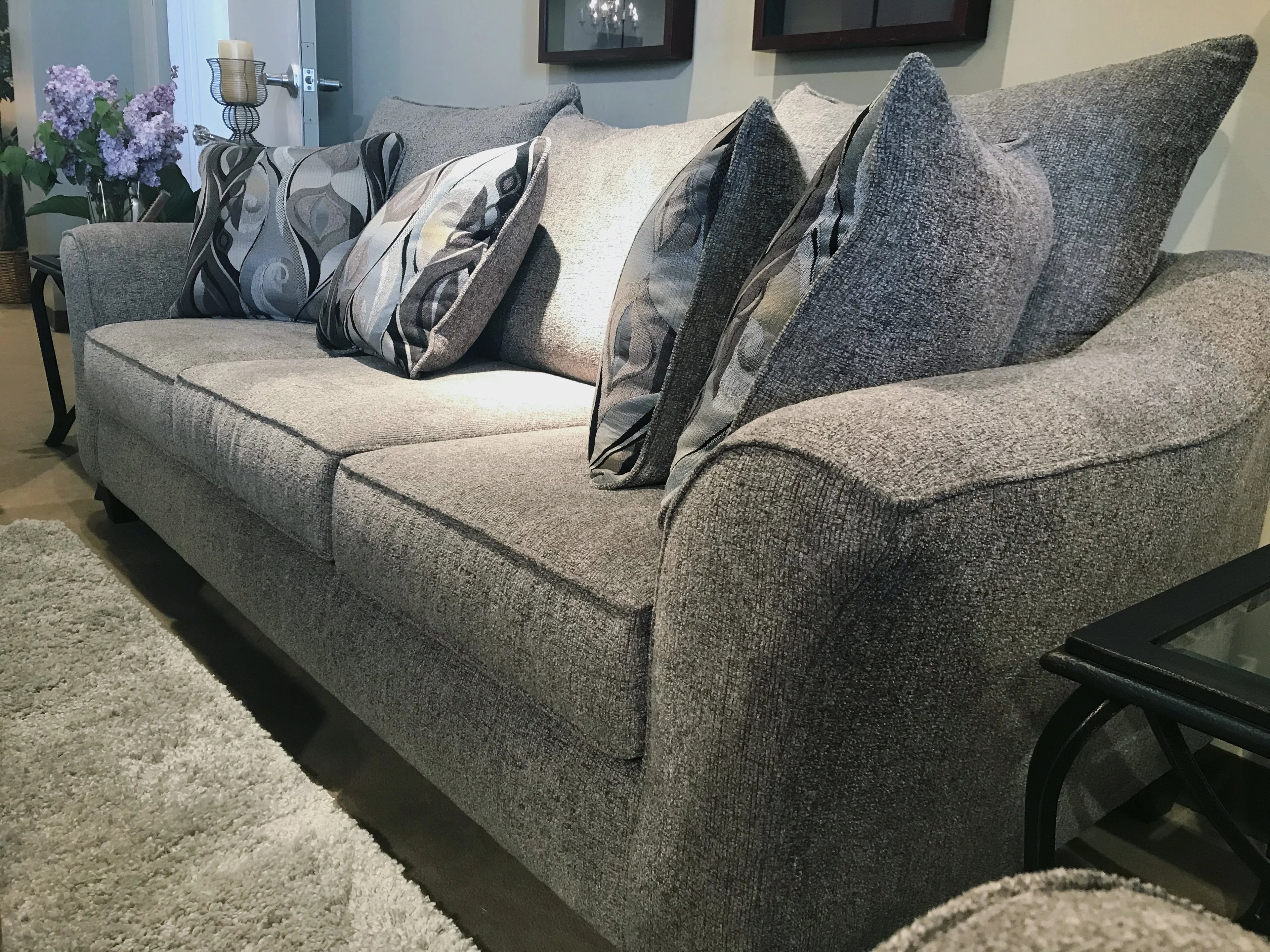 Fabric Pillowback Sofa and Loveseat Set F495285