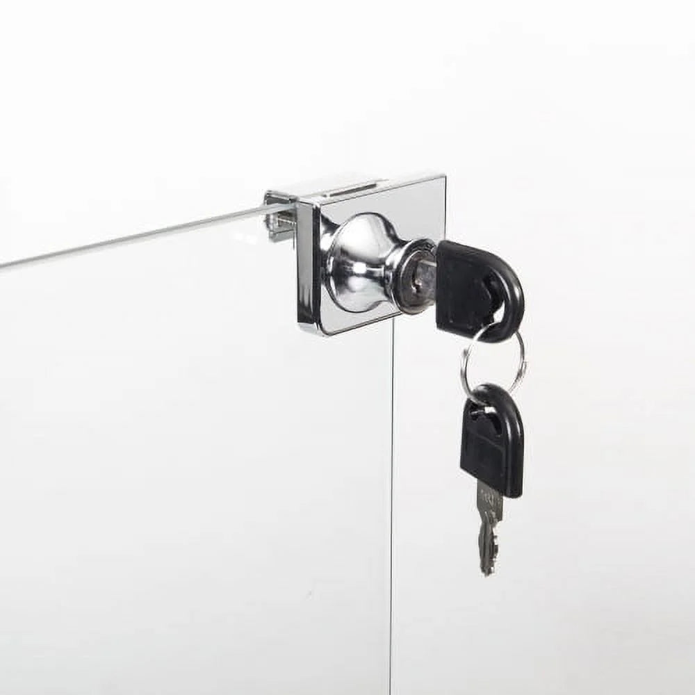 Black Glass Display Cabinet with 3 Shelves Z82848