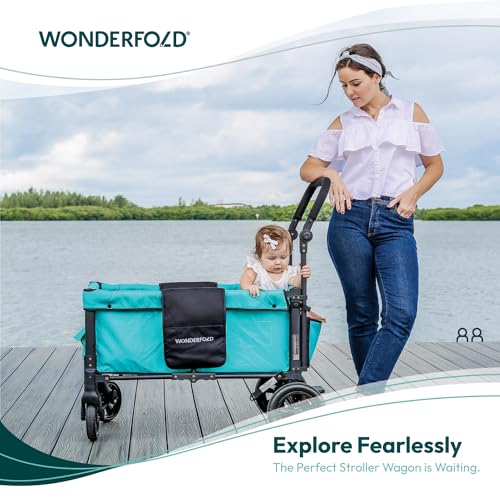 Teal Green Double Stroller Wagon with 5-Point Harnesses U827