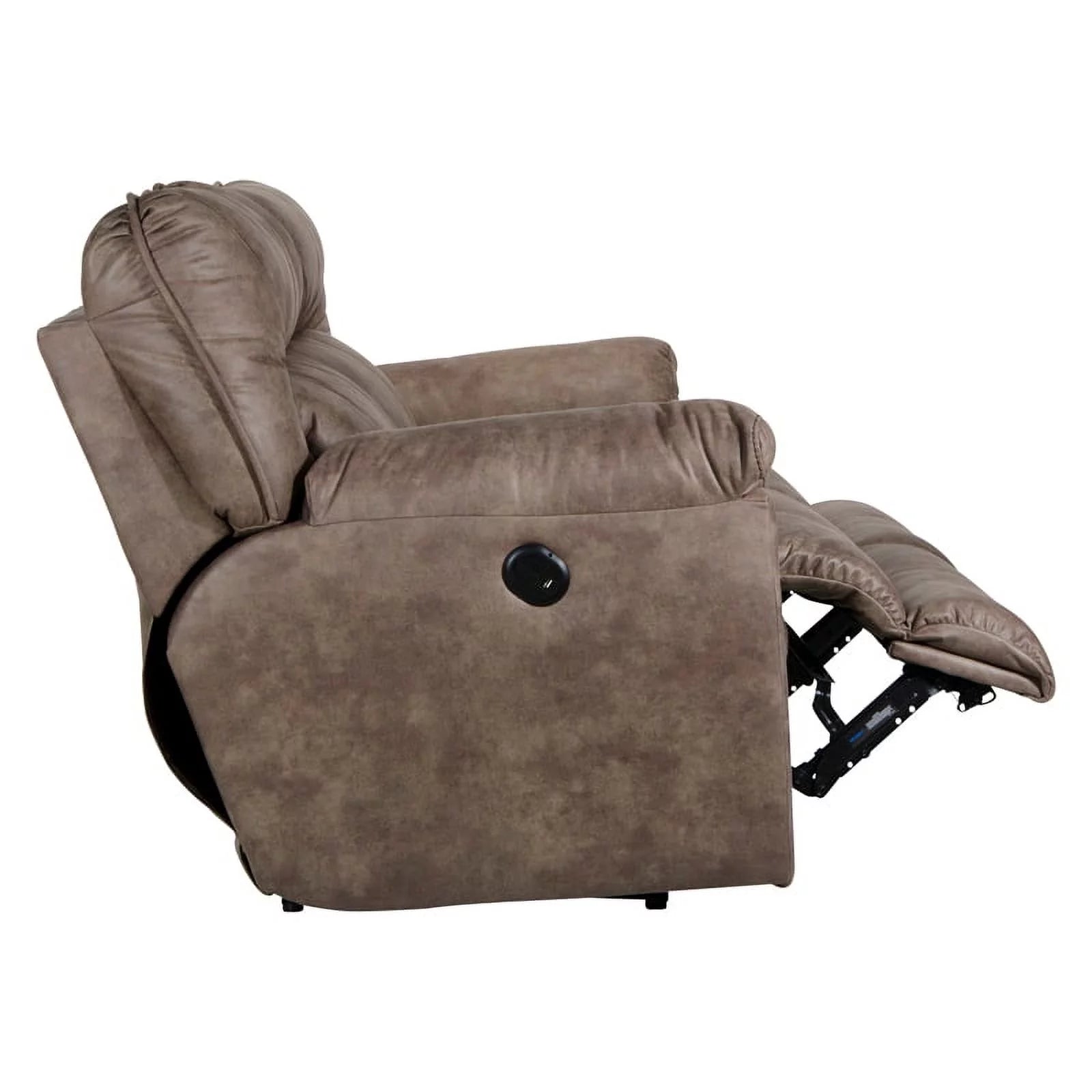 Brown Polyester Power Reclining Sofa J513