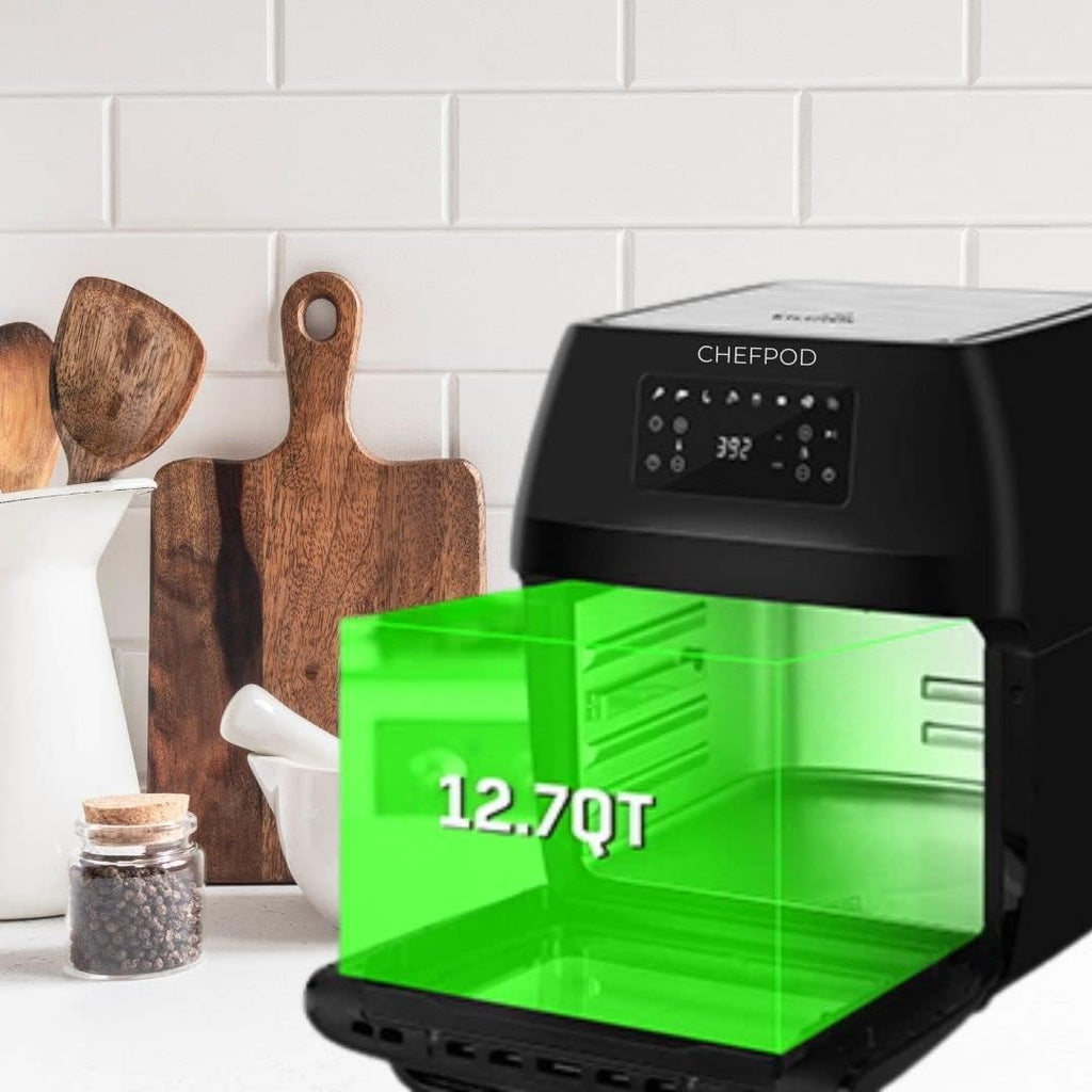 Black 12.7 Quart Air Fryer Oven with 18 Accessories T882
