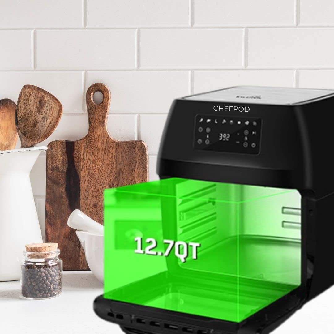Black 12.7 Quart Air Fryer Oven with 18 Accessories T882