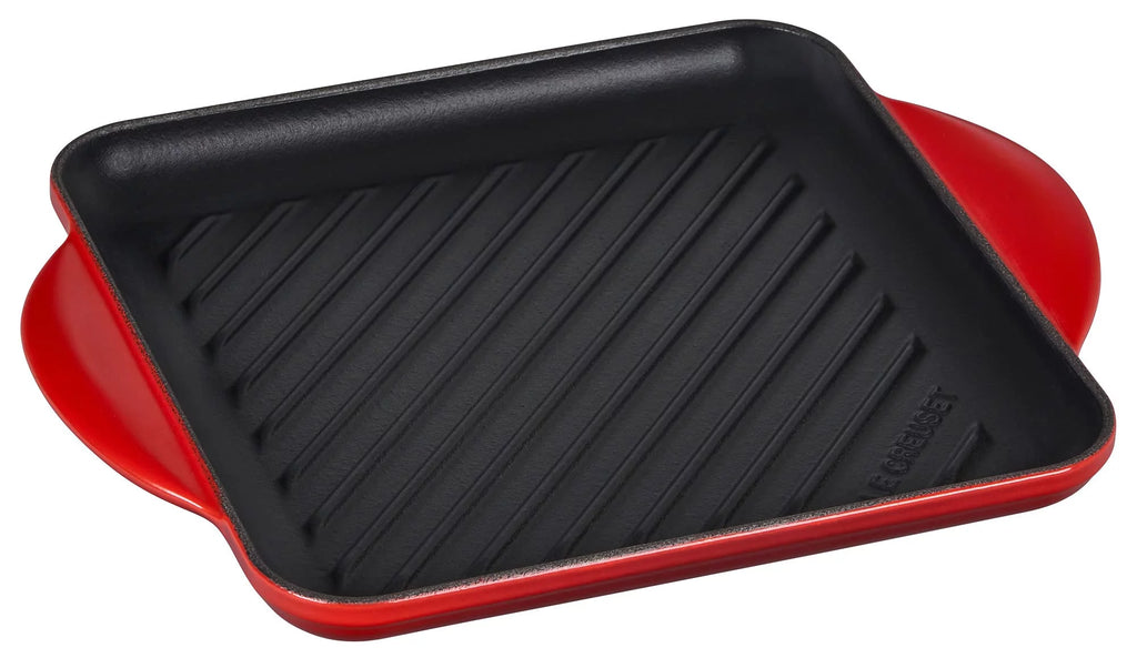 9.5" Enameled Cast Iron Square Skillet Grill X428999