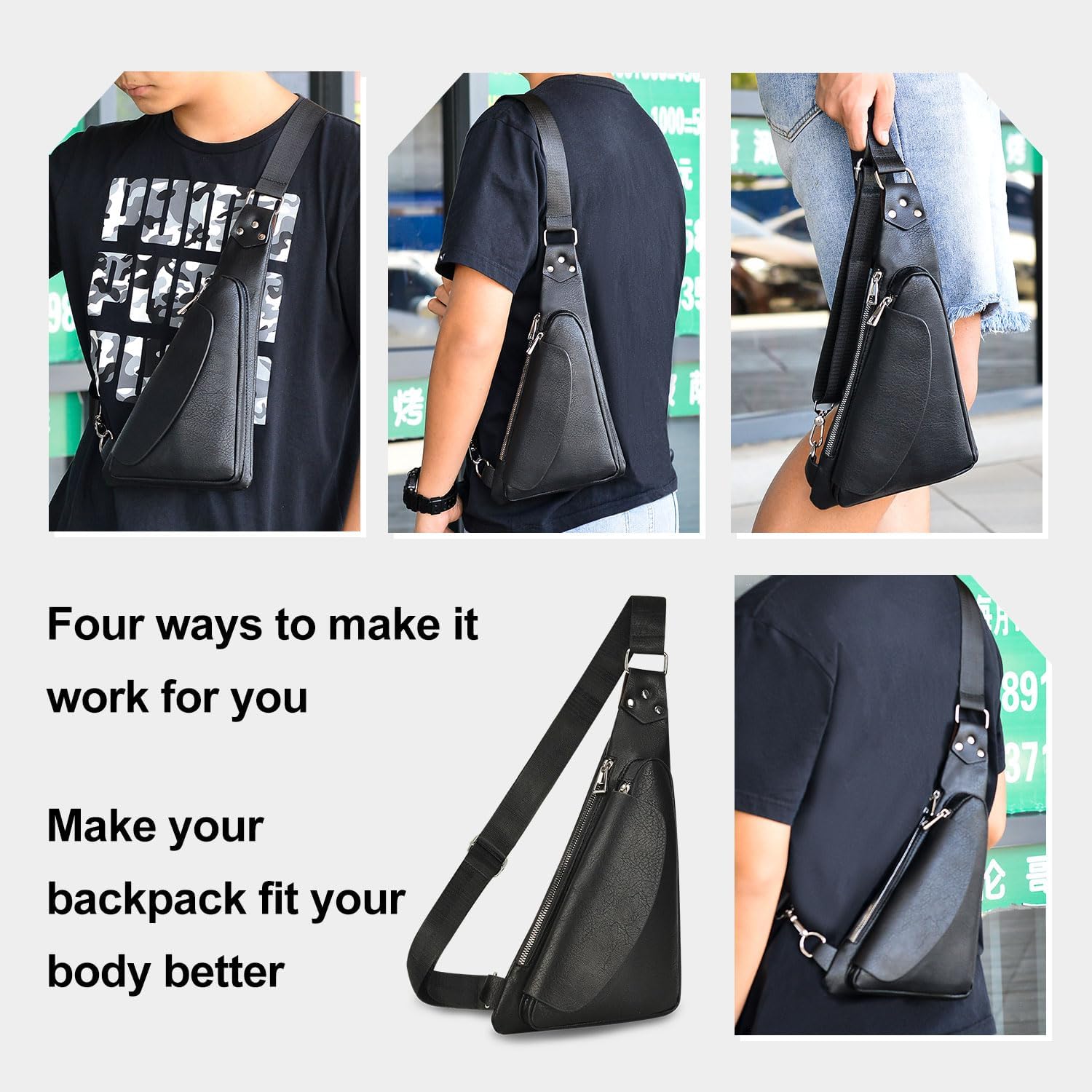Leather Crossbody Sling Bag F682524