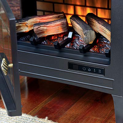 Black 3D Infrared Electric Fireplace Stove with Remote Control W177192