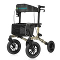 Compact Folding All-Terrain Rollator Walker with Rubber Wheels (Orange) S2282