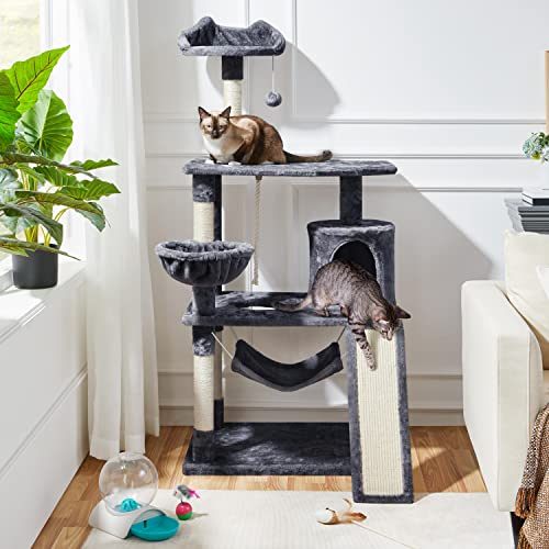 63.5in Multi-Level Cat Tree with Scratching Posts, Platform & Hammock M8851