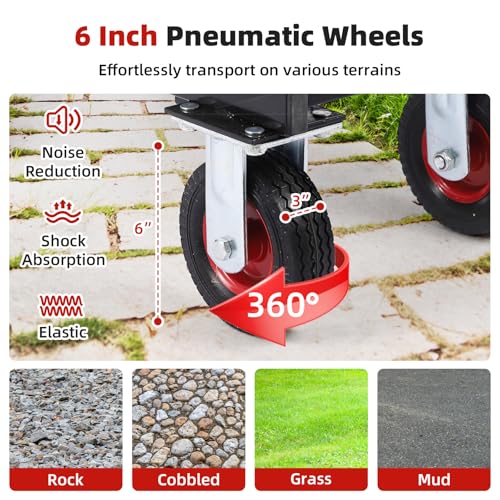 Steel Garden Dump Cart with Removable Mesh Sides and 10-Inch Wheels L880524