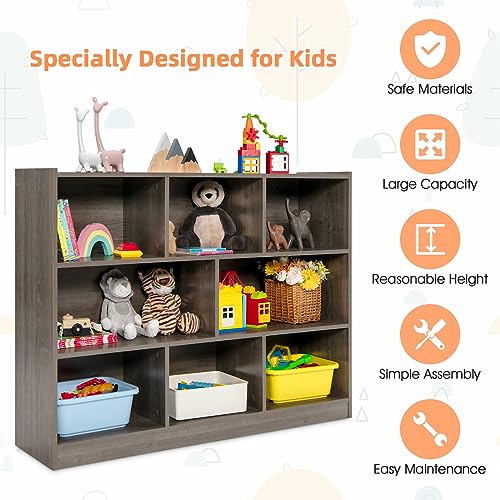 5-Section 2-Tier Open Wooden Storage Shelf Q5992