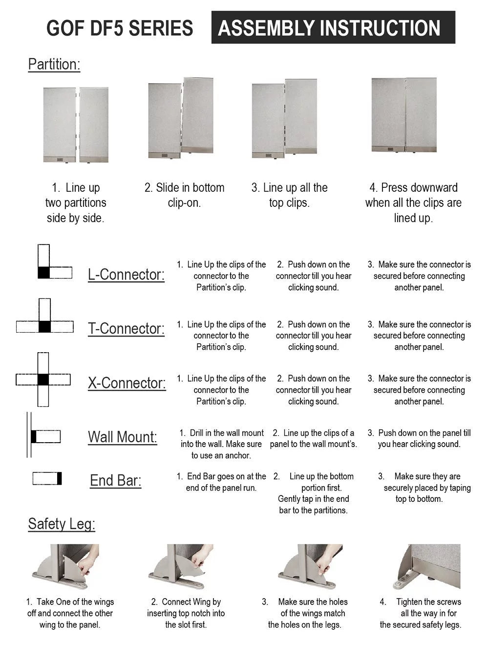 L-Shaped Freestanding Office Partition 78D x 90W x 48H X925