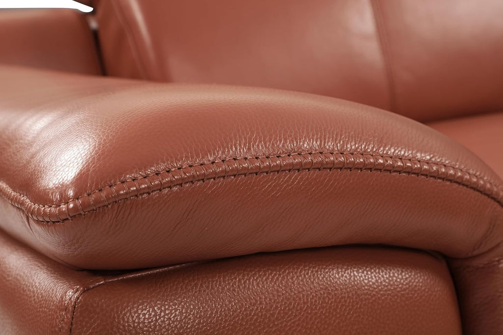 Genuine Italian Leather Power Reclining Loveseat L895