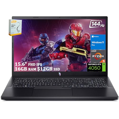 15.6" FHD 144Hz IPS Gaming Laptop, AMD Ryzen 5, 32GB RAM, 1TB SSD, RTX 4050 H511
