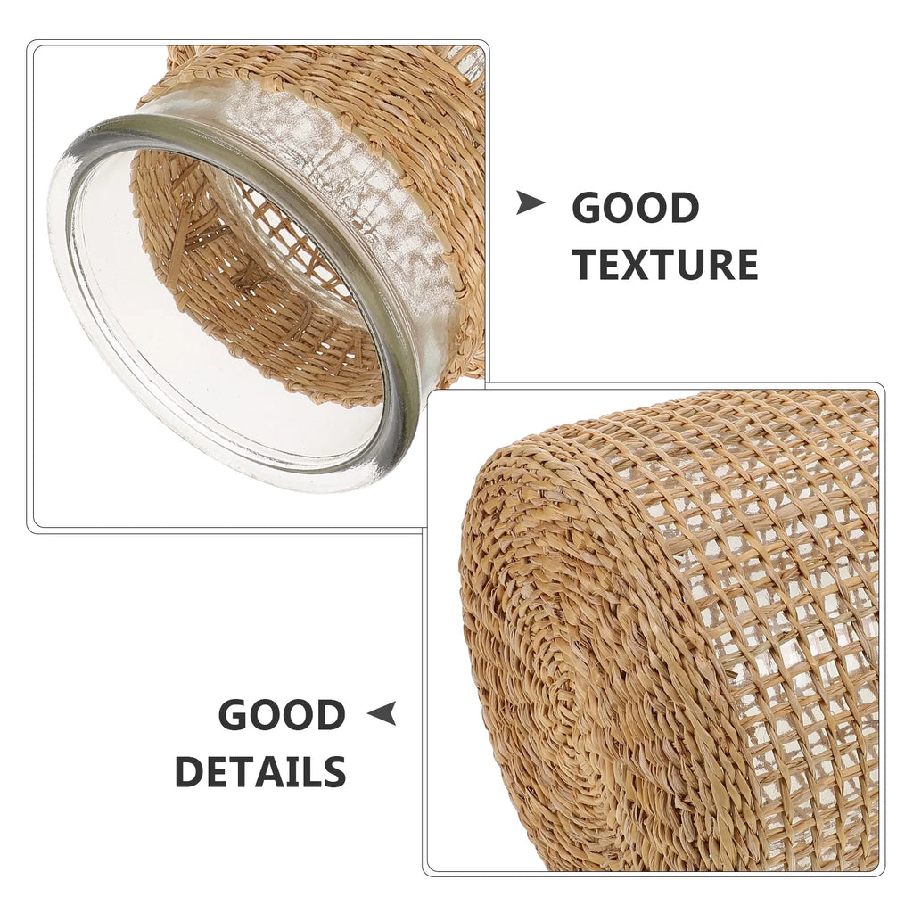 Woven Rattan Glass Vase N900797