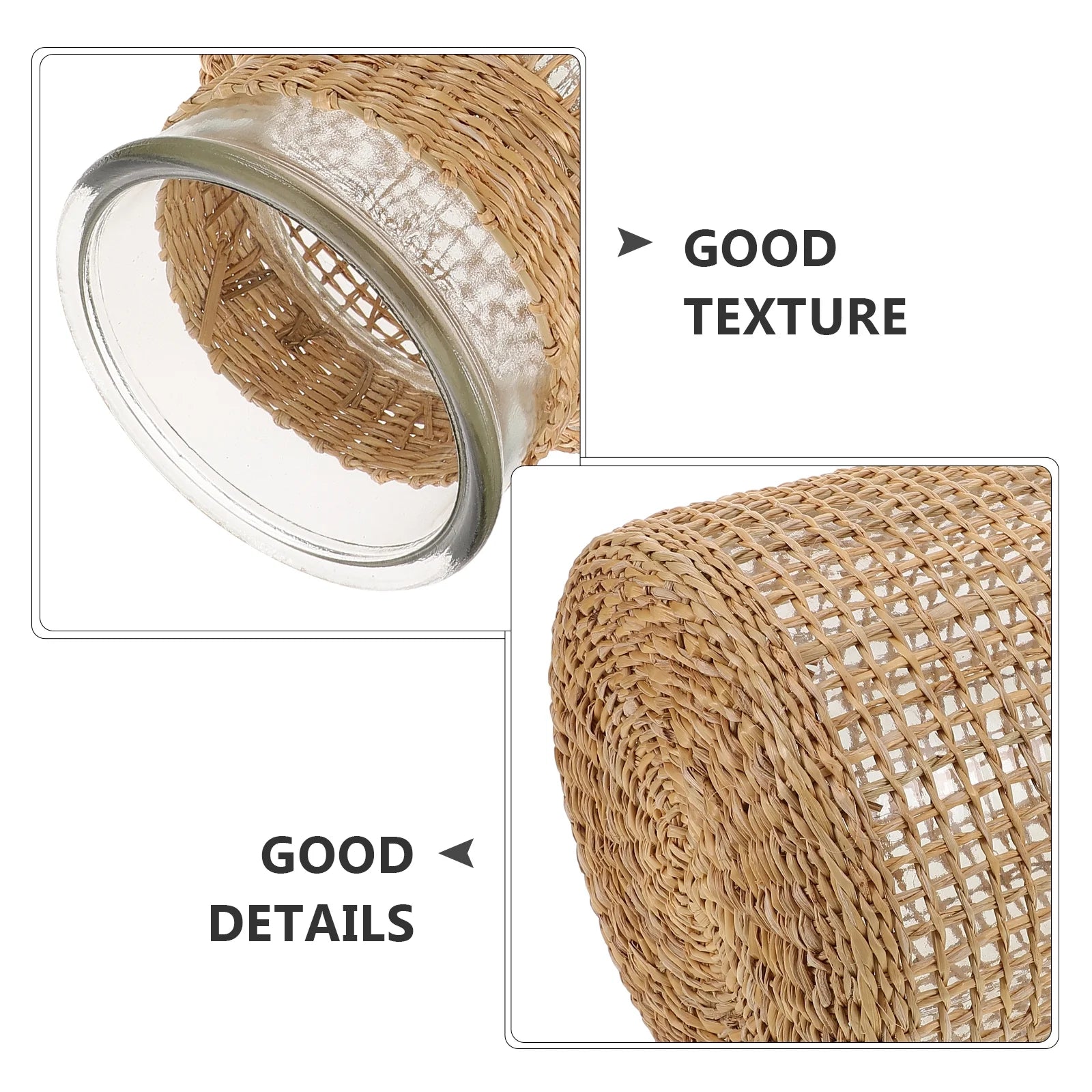 Woven Rattan Glass Vase N900797