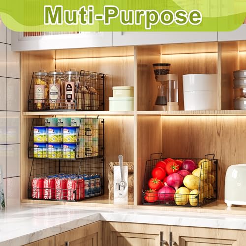 4 Pack XXL Stackable Wire Storage Basket S29203
