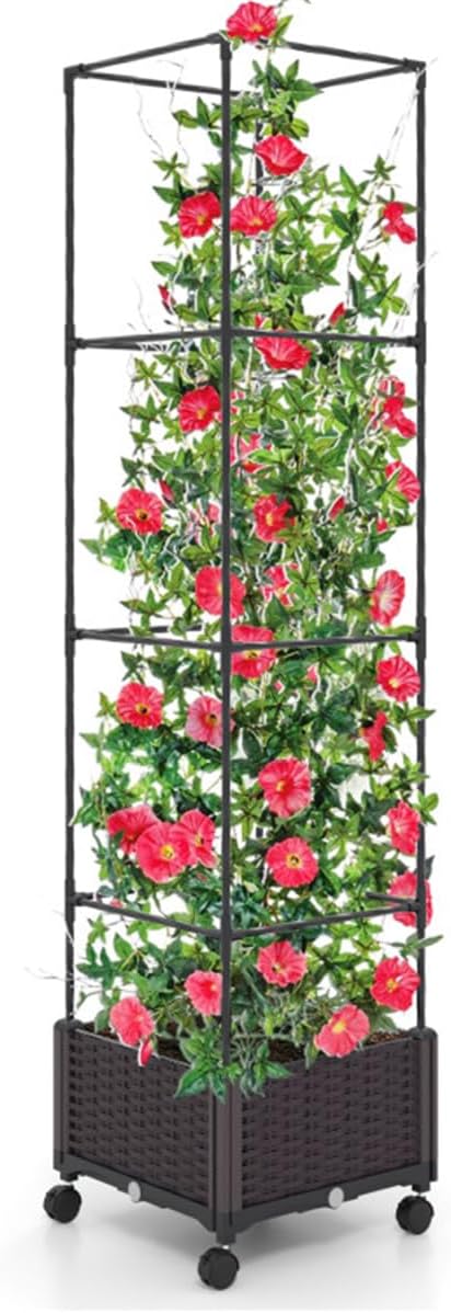 67" Raised Garden Bed Planter Box with Trellis M829837