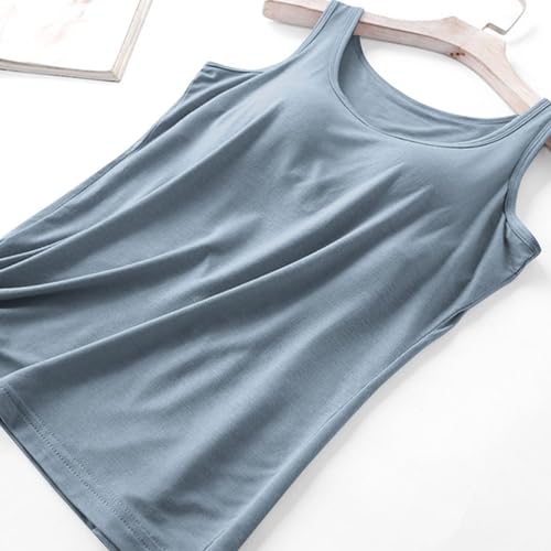 Womens Tank Tops with Built in Bras Padded Solid Stretch Cami B82089