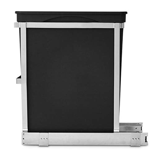 Chrome 35 Liter Dual Compartment Recycling Bin and Trash Can H2427