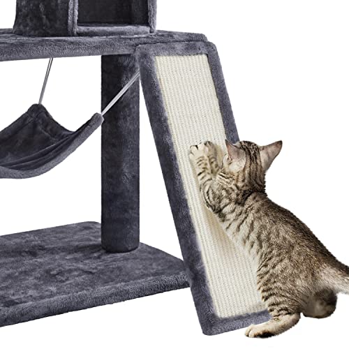 63.5in Multi-Level Cat Tree with Scratching Posts, Platform & Hammock M8851