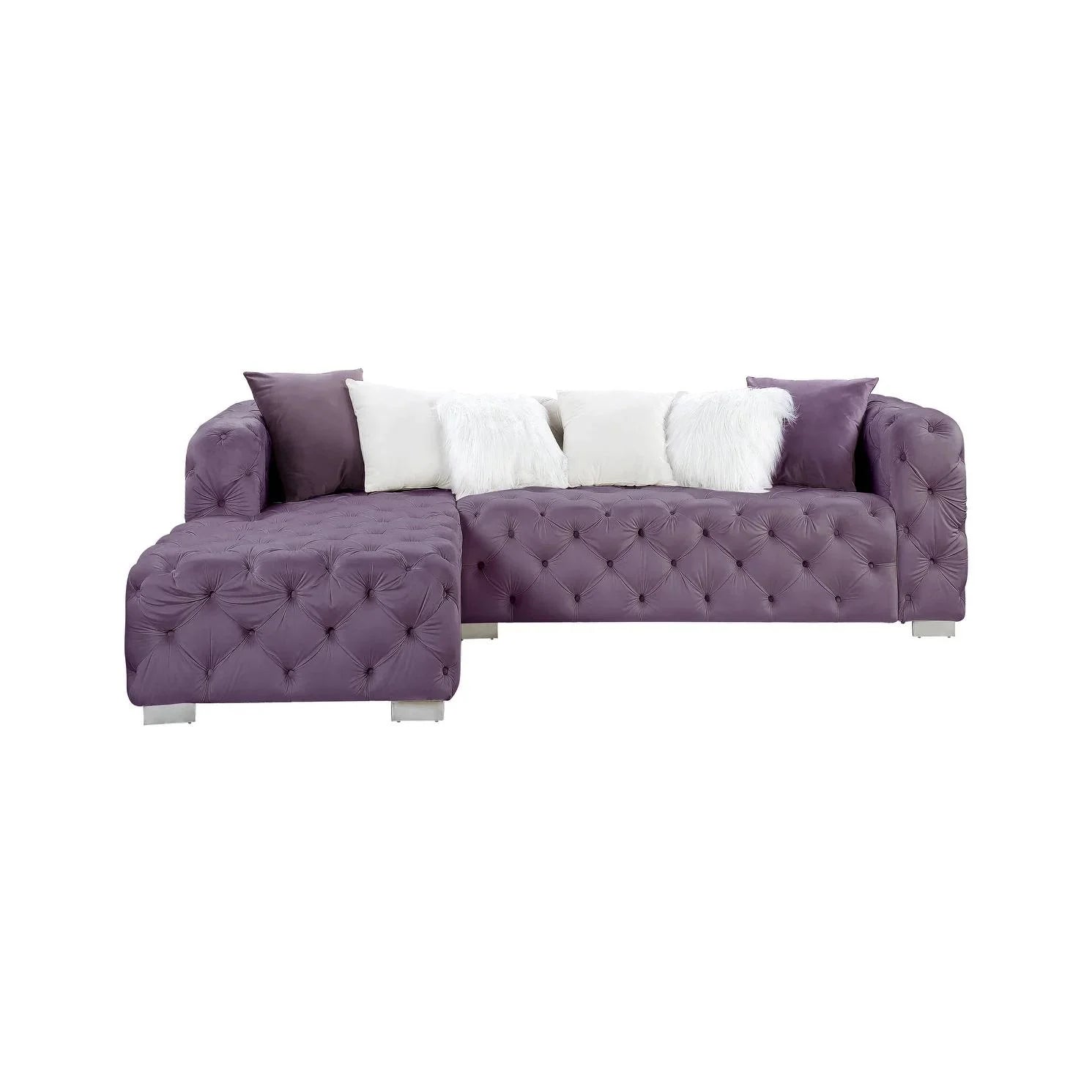 Purple Velvet Sectional Sofa L55288