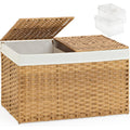 Natural Woven Rattan Storage Basket with Lid 42.3 Gallon N50059