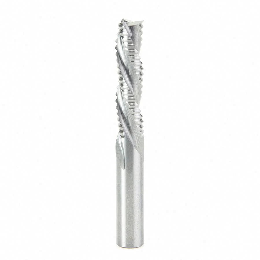 Solid Carbide Roughing Spiral 3 Flute Chipbreaker 1/2 Dia x 2 inch x 1/2 Shank Down-Cut Router Bit Q946